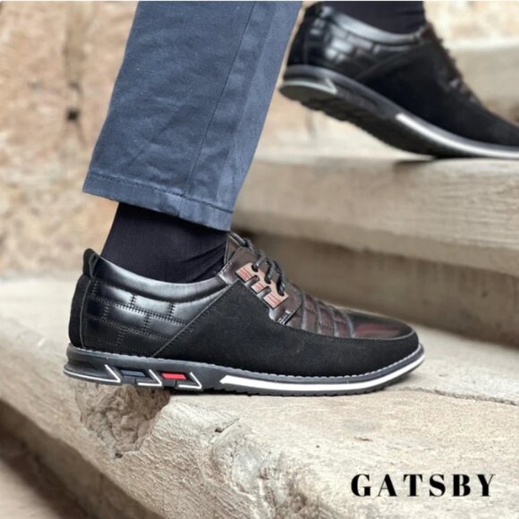 Gatsby Men's Black Oxford Derby Orthopedic Leather Shoes size 12 - Picture 1 of 16